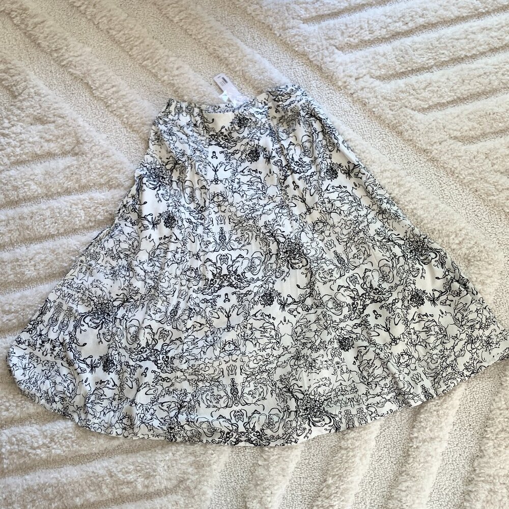 Soft Surroundings White & Black Floral Amaranth Maxi Skirt Large L